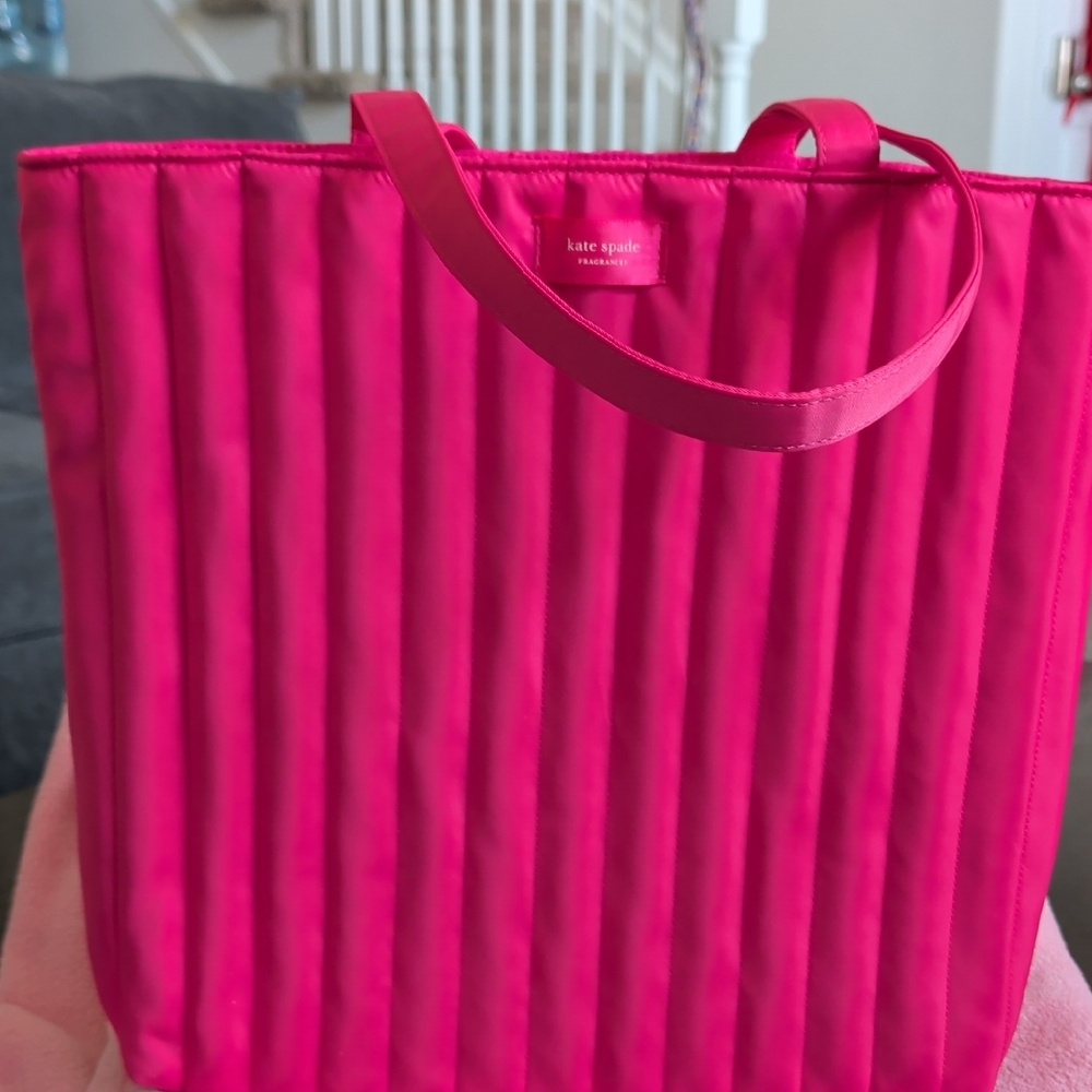 kate spade Hot Pink Quilted-Stripe Tote